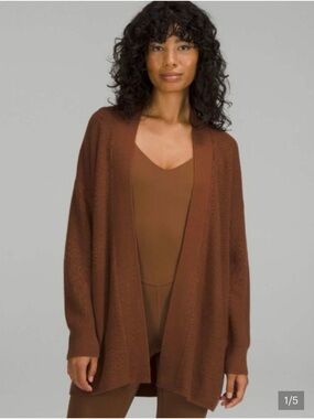 Lululemon Merino Wool-Blend Ribbed Long Wrap Sweater - Sz 6